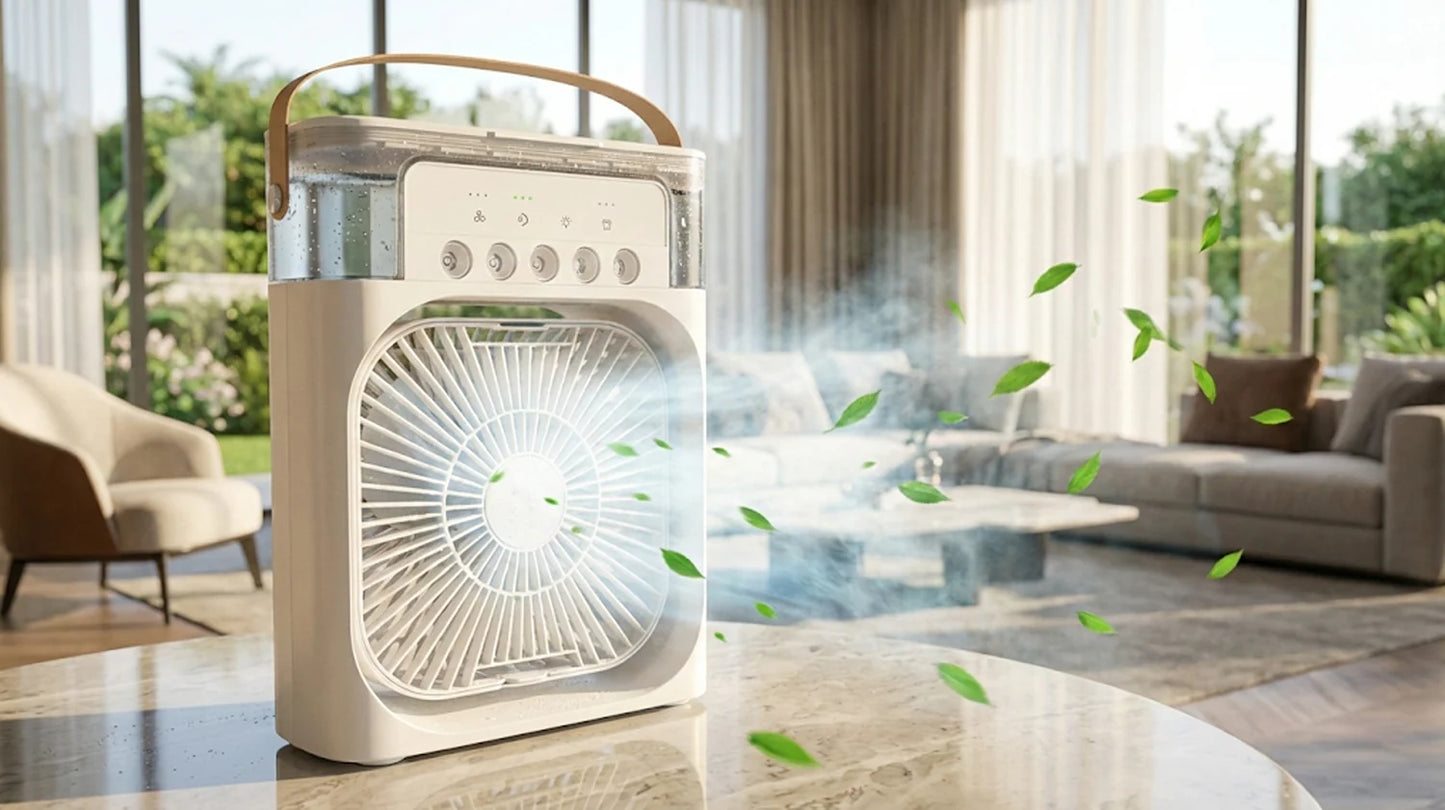 EZAMI HydroCool™ Portable Air Cooler Fan (3-in-1 | Silent | Aroma)
